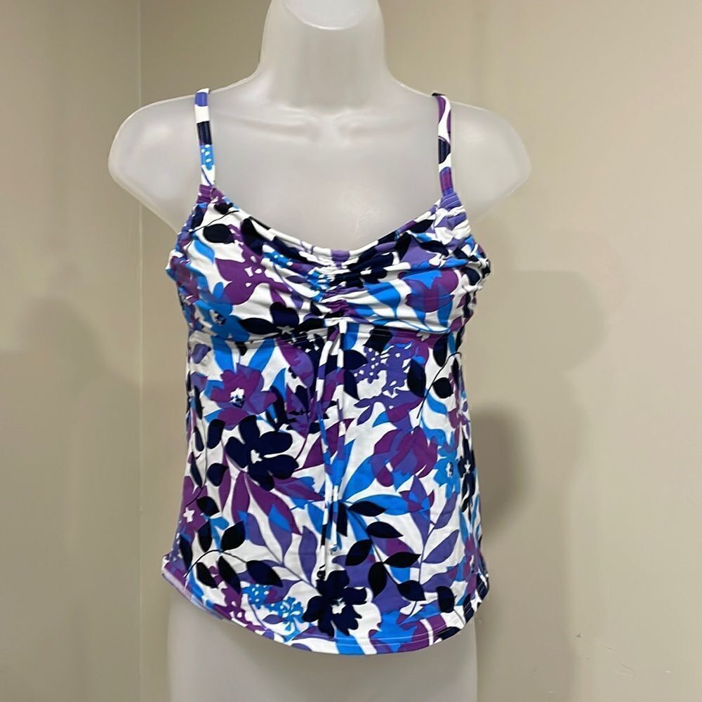 NWOT Lands' End Floral Tankini Swim Top.  Size 6 S small